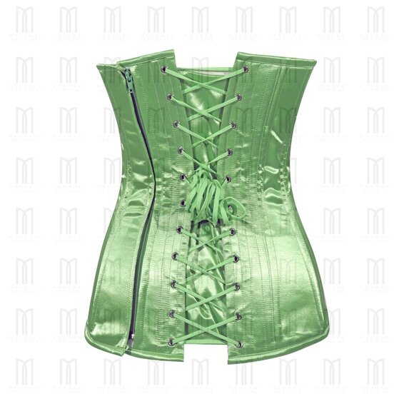 Mohrazi Official Lime Green Heavy Boned Overbust Corset | Heart Shape | Premium - Picture 3 of 4